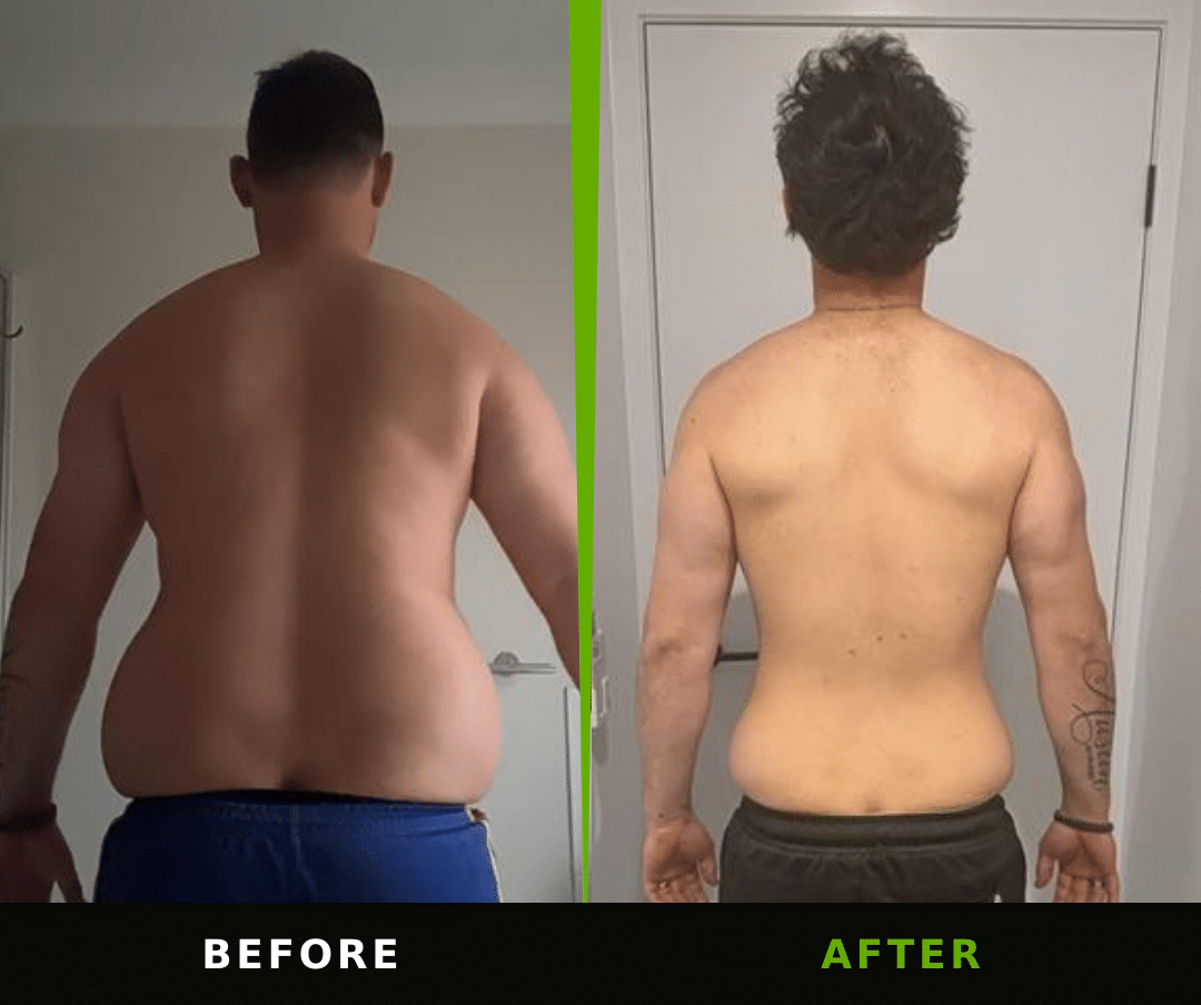 Jake before and after TSN coaching, with before on the left and after on the right