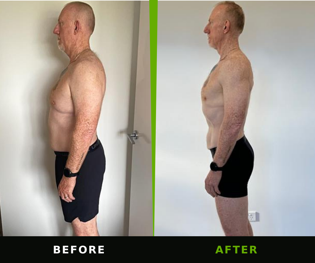 Ray before and after TSN coaching, with before on the left and after on the right